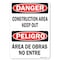 Signmission OSHA Sign, 10" Height, 14" Width, Rigid Plastic, Construction Area Keep Out (Bilingual), Landscape OS-DS-P-1014-L-19315 - alternate 1